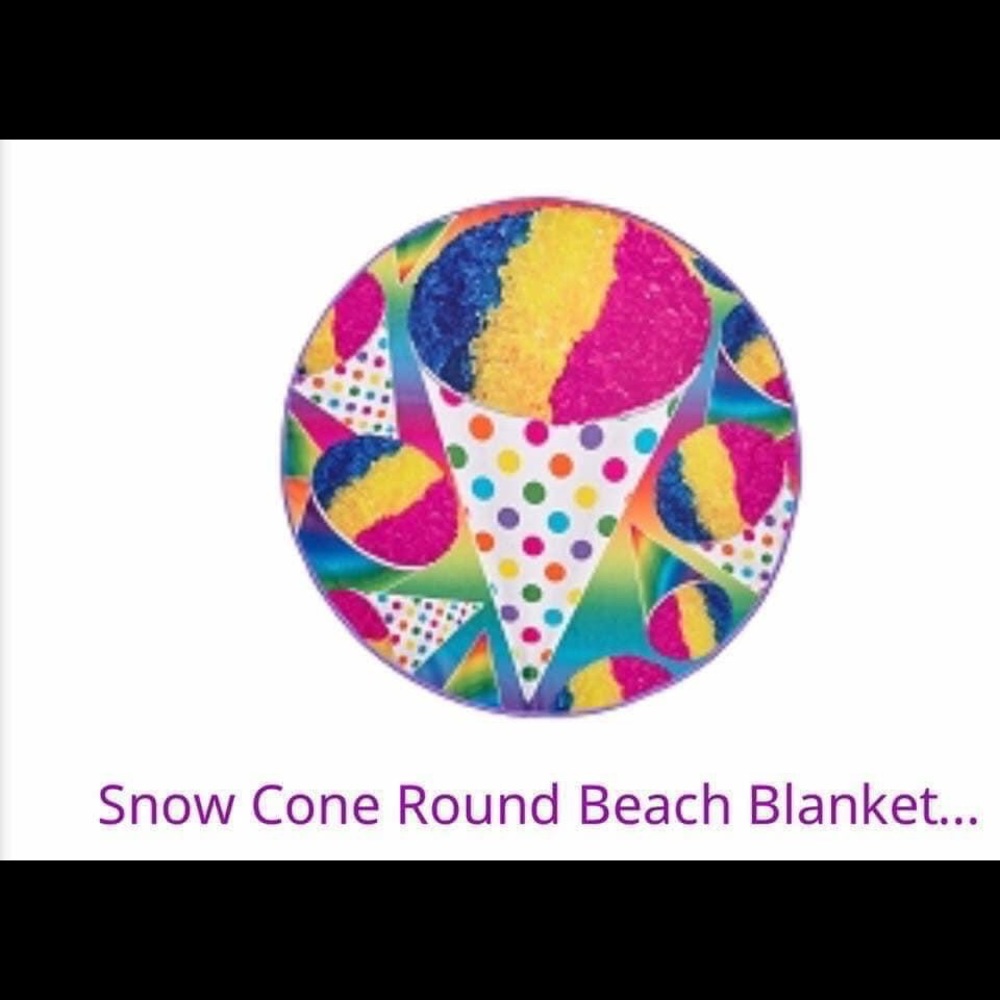 Snow Cone Round Beach Blanket